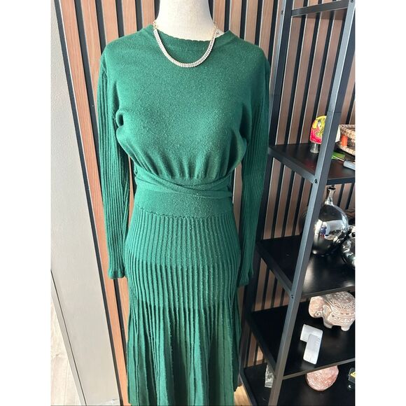 FINCATI Women Dresses Audrey Spring Autumn Belt Fitted Long cashmere & wool blen - Picture 1 of 6